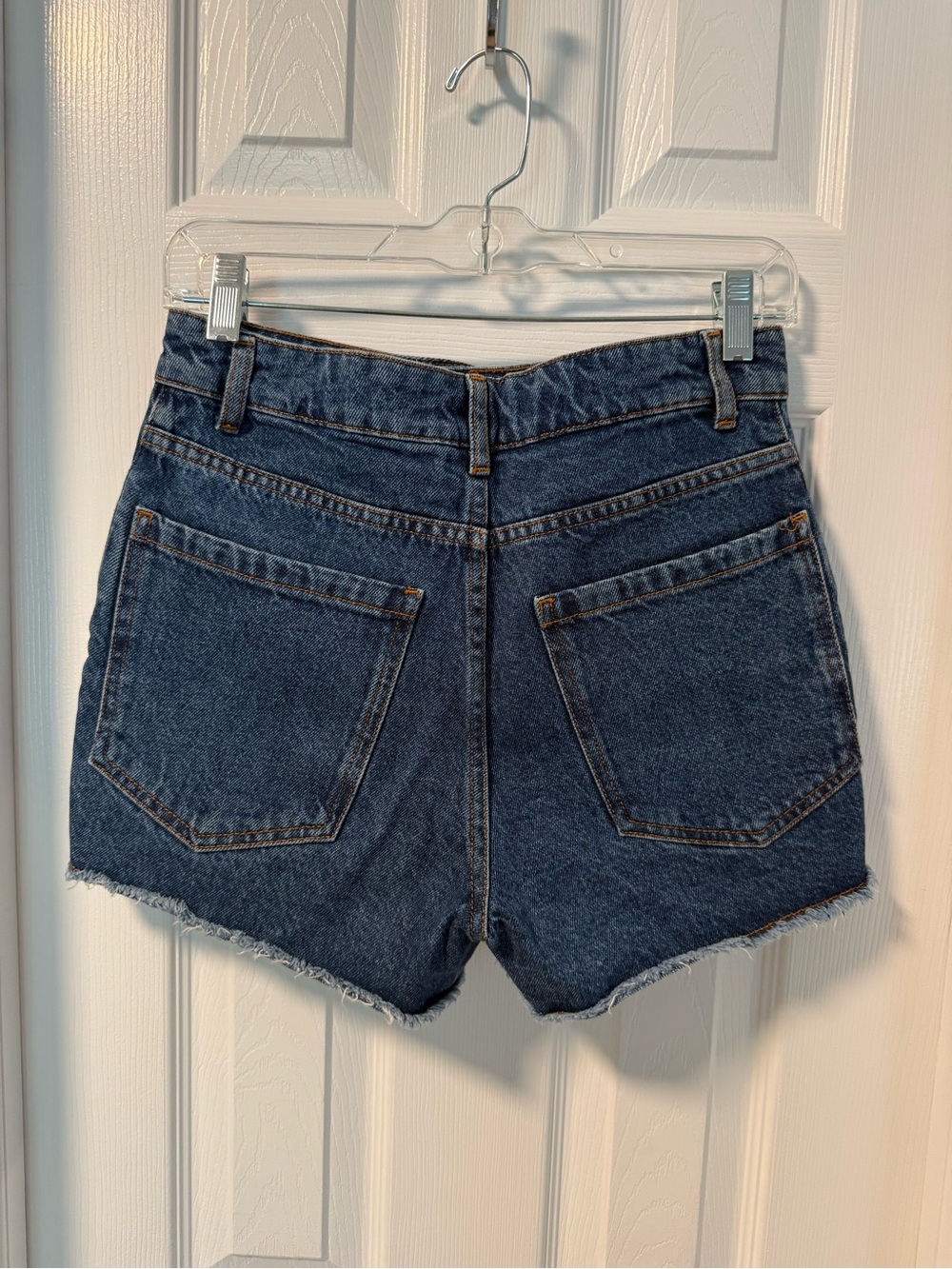 Farm Rio High Rise Denim Crochet Patchwork Shorts - Picture 5 of 9